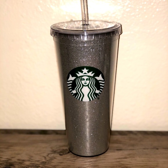 Starbucks Other - Starbucks Silver Glitter Siren Logo Tumbler 20oz